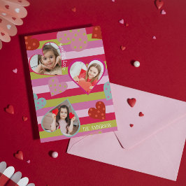 Färgfyllda Kärlek Heart-foton Valentines day Julkort