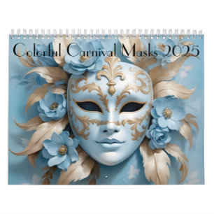 Färgfyllda karnevalmask kalender