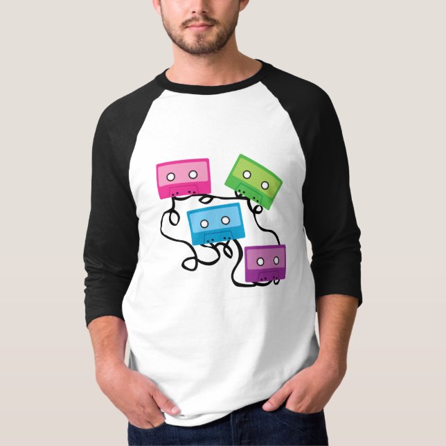 Färgfyllda kassettband t-shirt (Framsida)