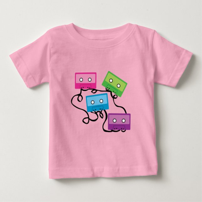 Färgfyllda kassettband t shirt (Framsida)