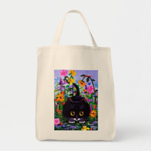 Färgfyllda kattblommor tygkasse