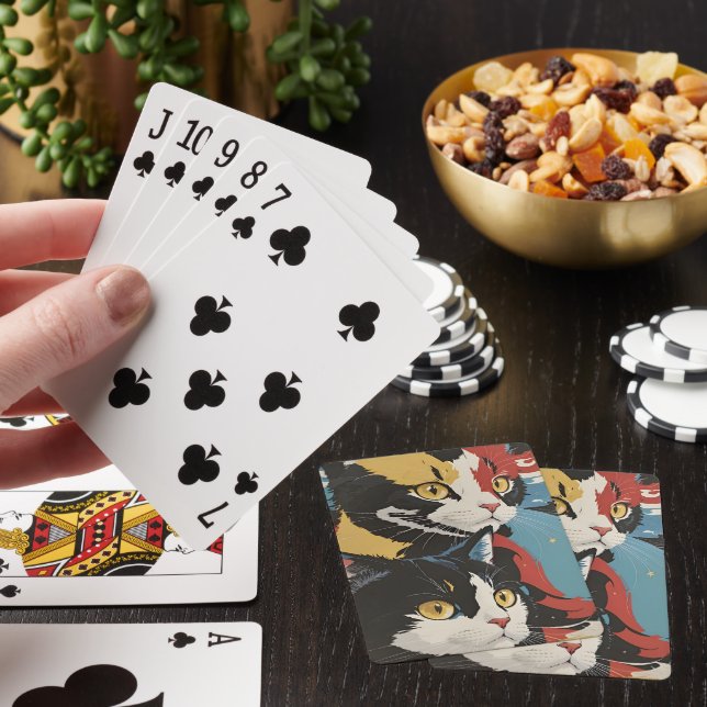 Färgfyllda katter casinokort (På plats)