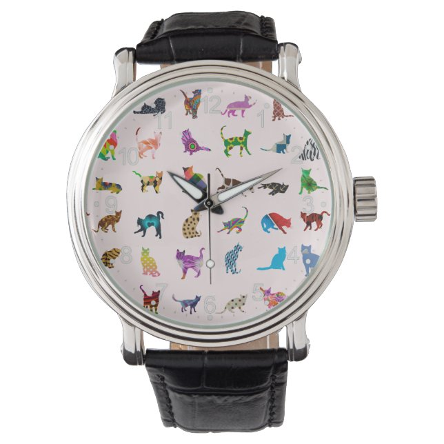 Färgfyllda katter Mönster Armbandsur (Framsida)