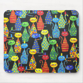 Färgfyllda katter och möss musmatta