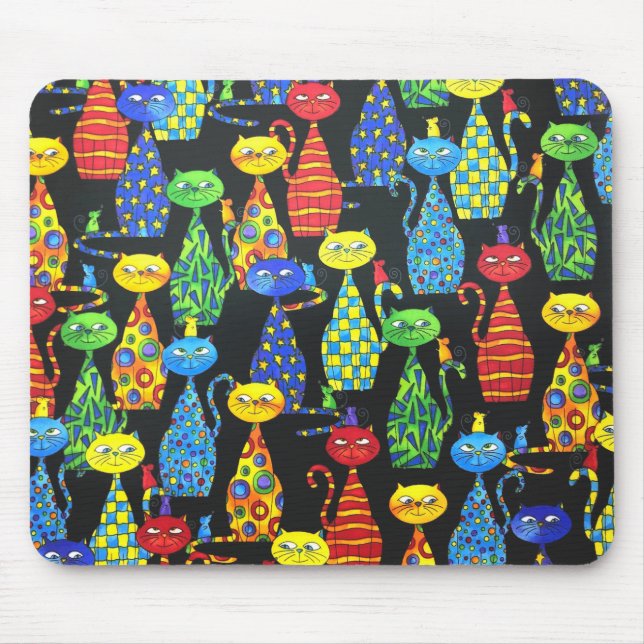 Färgfyllda katter och möss musmatta (Framsidan)