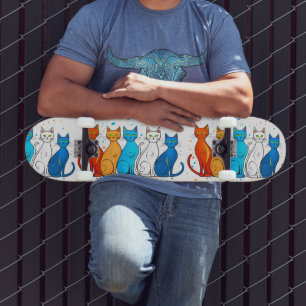 Färgfyllda katter Skateboard Deck för katthylsa