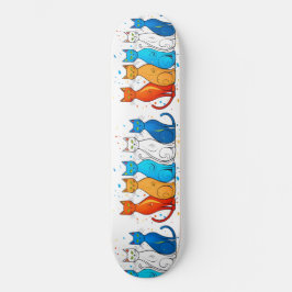 Färgfyllda katter Skateboard Deck för katthylsa