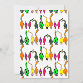 Färgfyllda kattknatt Mönster Julkort