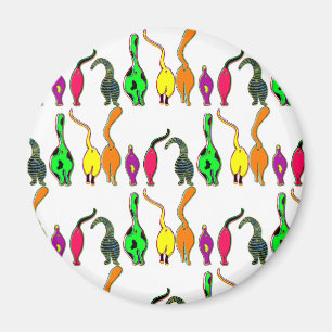 Färgfyllda kattknatt Mönster Magnet