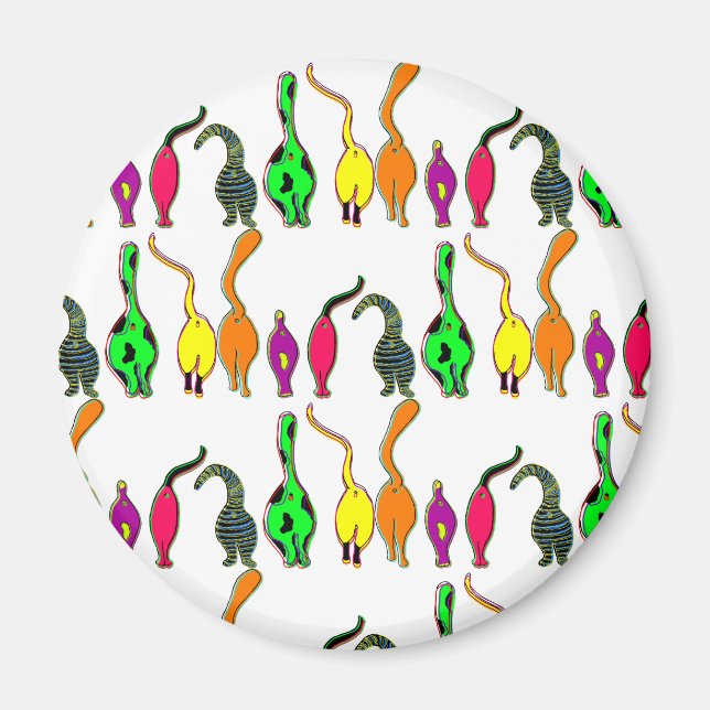Färgfyllda kattknatt Mönster Magnet (Framsidan)