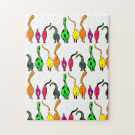 Färgfyllda kattknatt Mönster Pussel