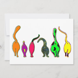 Färgfyllda kattknölar inbjudningar