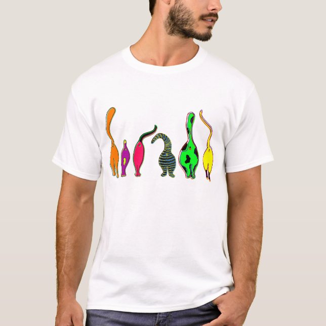 Färgfyllda kattknölar t shirt (Framsida)