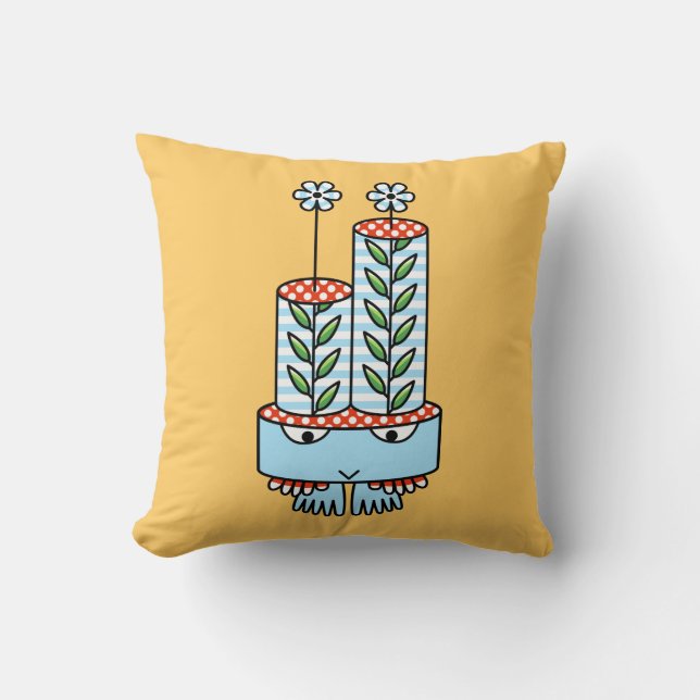 Färgfyllda kawaii söta tecknade figurer-kuddar kudde (Framsida)