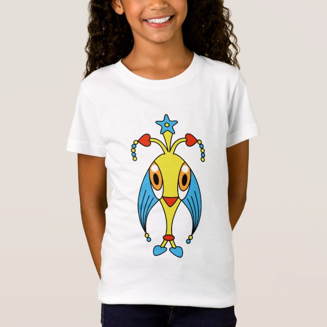 Färgfyllda kawaii söta tecknade figurer tshirts (Framsida)
