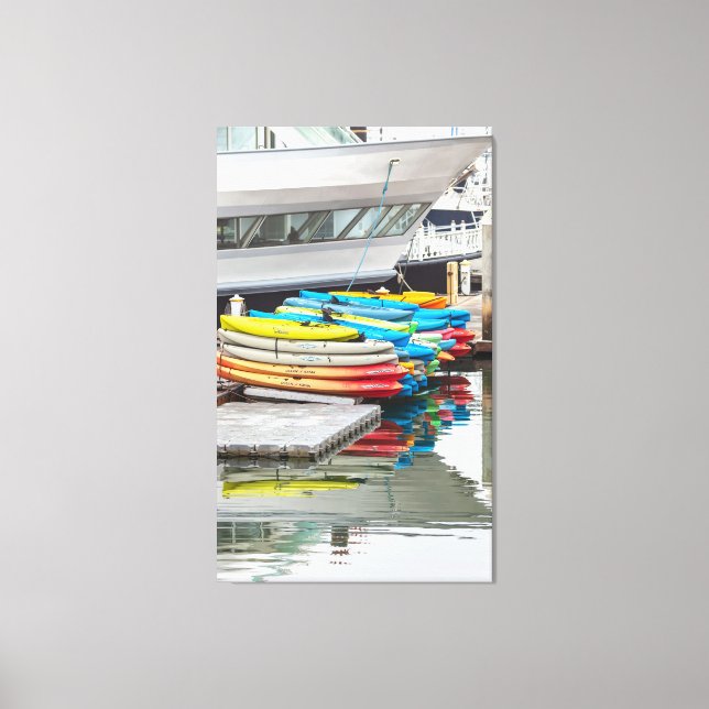 Färgfyllda Kayaks Canvastryck (Framsida)
