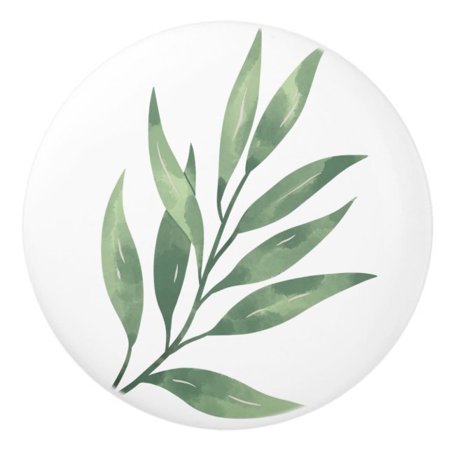 Färgfyllda keramiska knop löv knopp (Framsidan)