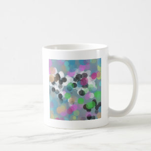Färgfyllda konfetti Bokeh-punkter Kaffemugg