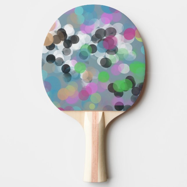 Färgfyllda konfetti Bokeh-punkter Pingisracket (Framsidan)