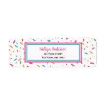 Färgfyllda konfetti Sprinkles | Returadressetikett