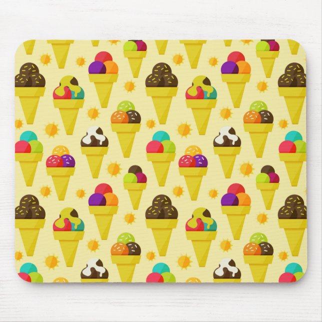 Färgfyllda konger av Tecknad Ice Cream Musmatta (Framsidan)