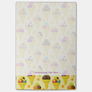 Färgfyllda konger av Tecknad Ice Cream Post-it Block