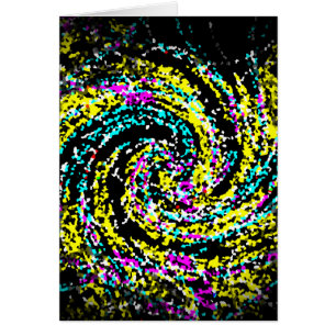 Färgfyllda kristalliserade konfetti Spiral Hälsningskort