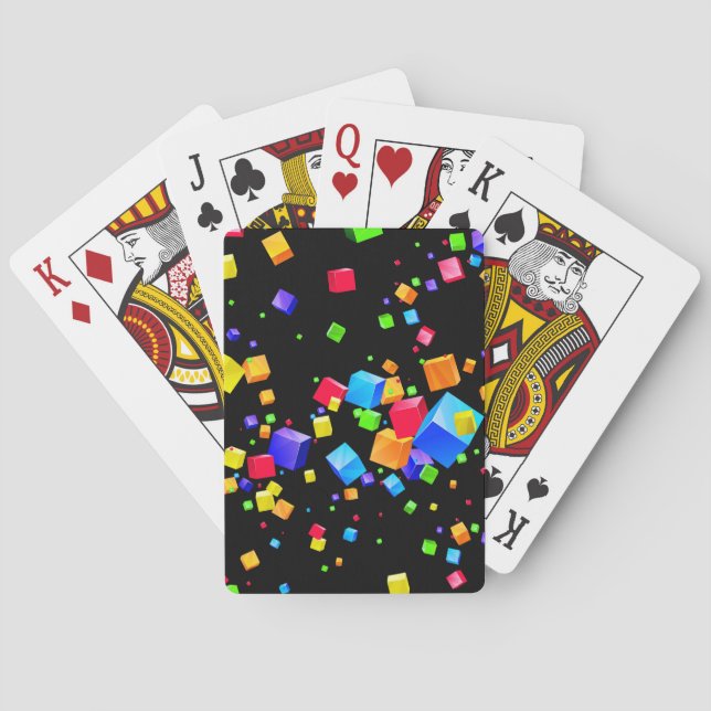 Färgfyllda kuber 2 casinokort (Baksidan)