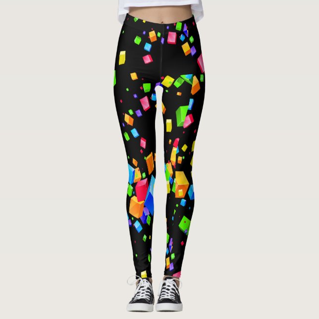 Färgfyllda kuber 2 leggings (Framsida)