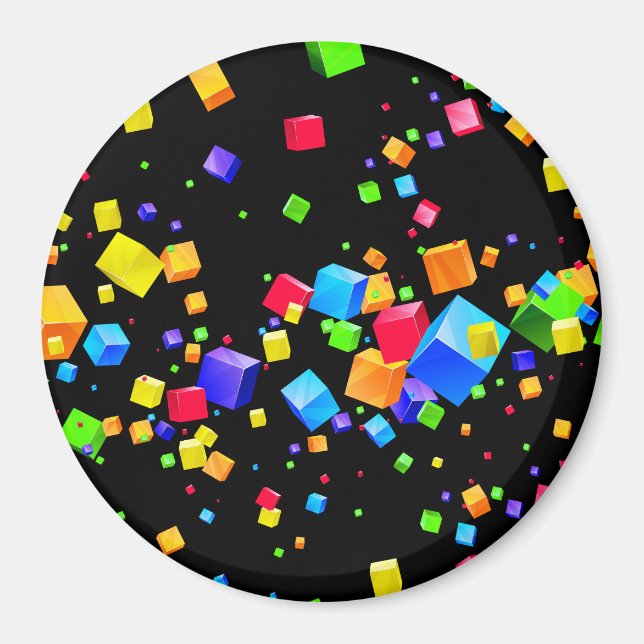 Färgfyllda kuber 2 magnet (Framsidan)