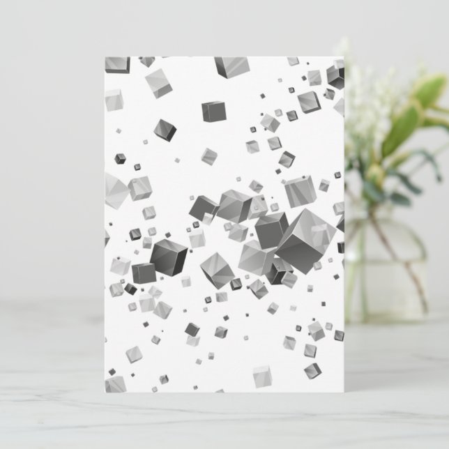 Färgfyllda kuber 3 tack kort (Stående Fram)