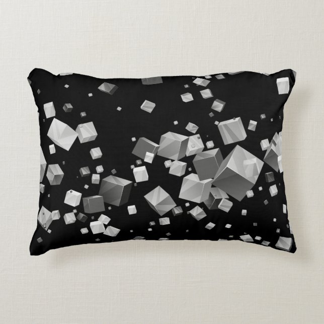 Färgfyllda kuber 4 prydnadskudde (Framsidan)