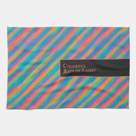 Färgfyllda ljuspassar som faller i mörker kökshandduk