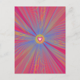 Färgfyllda ljusstrålar Psychedelic Trippy Shiny He Vykort