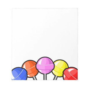 Färgfyllda Lollipops Candy Treats Roligt Yummy Gra Anteckningsblock