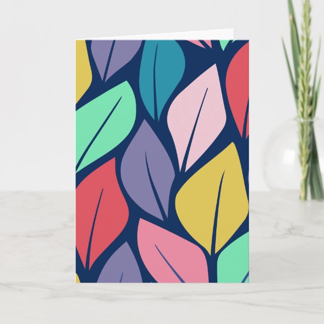 Färgfyllda Löv Kort (Framsida)