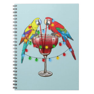 Färgfyllda Macaw-objekt som dricker Red Vin Anteckningsbok