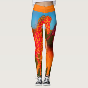 Färgfyllda målningar av vilder av vuxen leggings