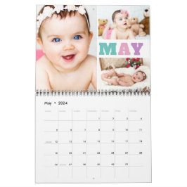 Färgfyllda månatförkortningar Fotokollage Kalender