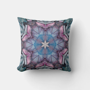 Färgfyllda mandala Kaleidoscope-blommor Kudde