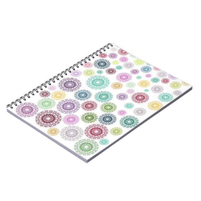 Färgfyllda mandalas i slumpmässig sortering anteckningsbok (Vänstra Sidan)