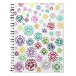 Färgfyllda mandalas i slumpmässig sortering anteckningsbok