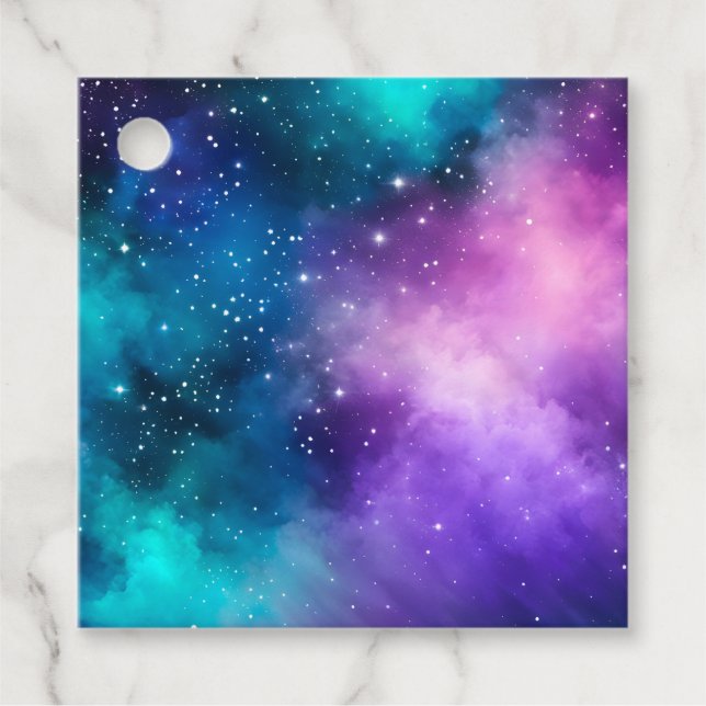 Färgfyllda Märkre i Galaxy Art Gift Gåvor Etiketter (Framsida)