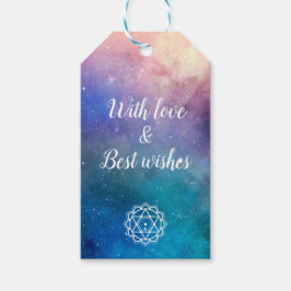 Färgfyllda Märkre med Nebula Gift Presentetikett