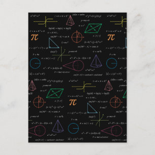Färgfyllda matematikekvationer Matematiska formler Helg Vykort