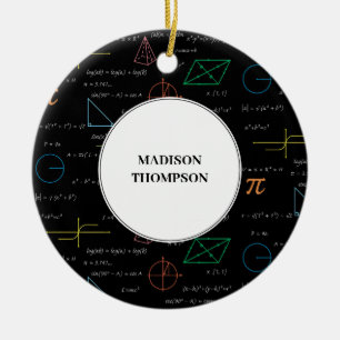 Färgfyllda matematikekvationer Matematiska formler Julgransprydnad Keramik