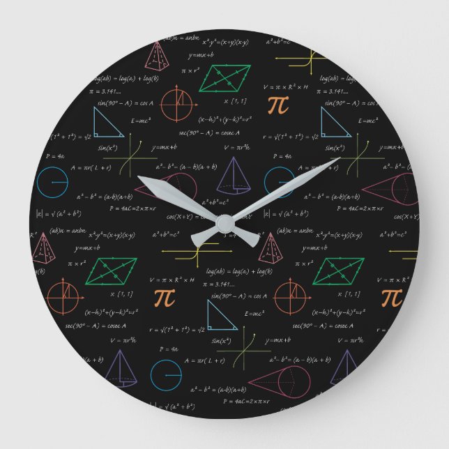 Färgfyllda matematikekvationer Matematiska formler Stor Klocka (Framsida)