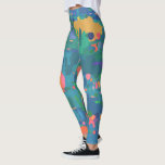Färgfyllda Maximalist Boho-Abstrakter former i Grö Leggings<br><div class="desc">Vild och högljudd maximalism mönster i trendig boho abstrakt former i blått,  grönt,  gult och orange.</div>