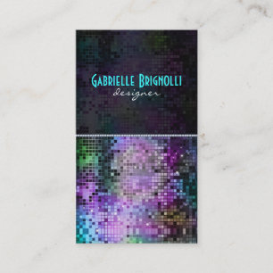 Färgfyllda miniatyrdiagram & Glitter Mönster 2 Visitkort