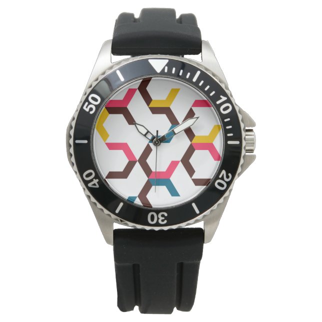 Färgfyllda, moderna, coola-trendigets chevron-pilf armbandsur (Framsida)